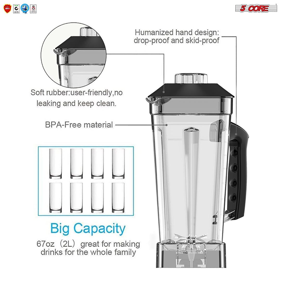 5 Core 2L Professional Countertop Blender Touch Screen For Kitchen 68