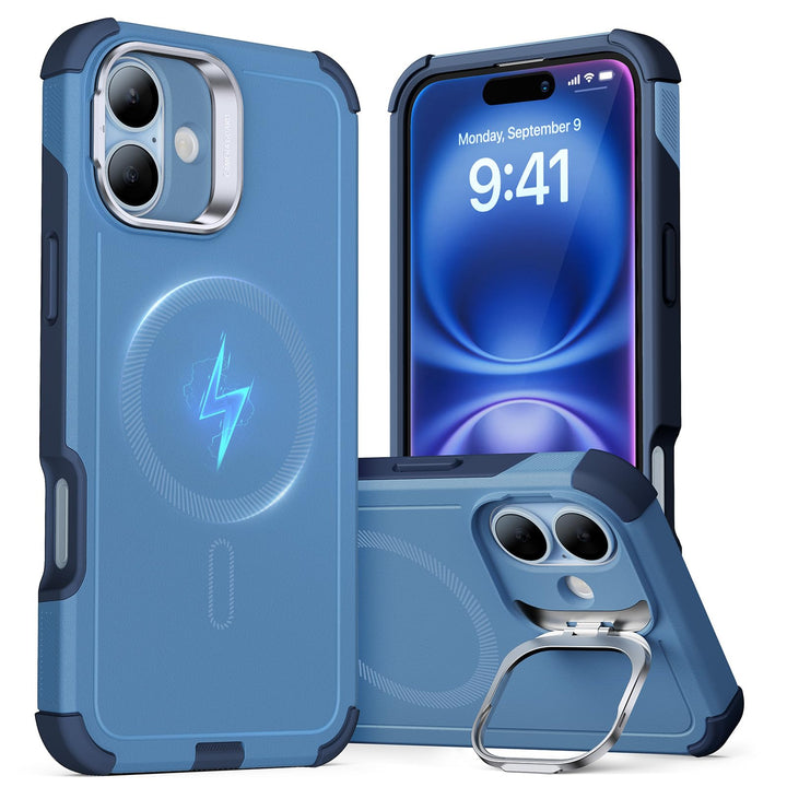 ESR for iPhone 17 Pro Max Case with Stash Stand, 7X Military-Grade Drop Protection with Camera Control, Shock-Absorbing Phone Rugged Cover, Compatible with MagSafe Accessories, Cyber Series, Black