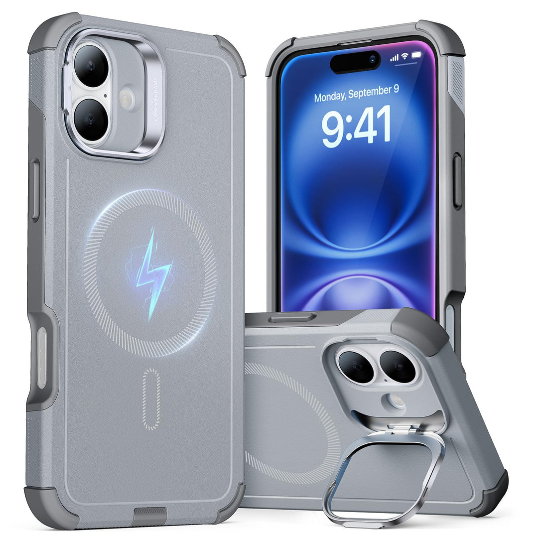 ESR for iPhone 17 Pro Max Case with Stash Stand, 7X Military-Grade Drop Protection with Camera Control, Shock-Absorbing Phone Rugged Cover, Compatible with MagSafe Accessories, Cyber Series, Black