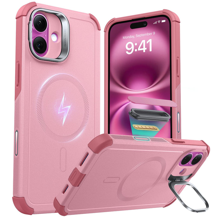 ESR for iPhone 17 Pro Max Case with Stash Stand, 7X Military-Grade Drop Protection with Camera Control, Shock-Absorbing Phone Rugged Cover, Compatible with MagSafe Accessories, Cyber Series, Black