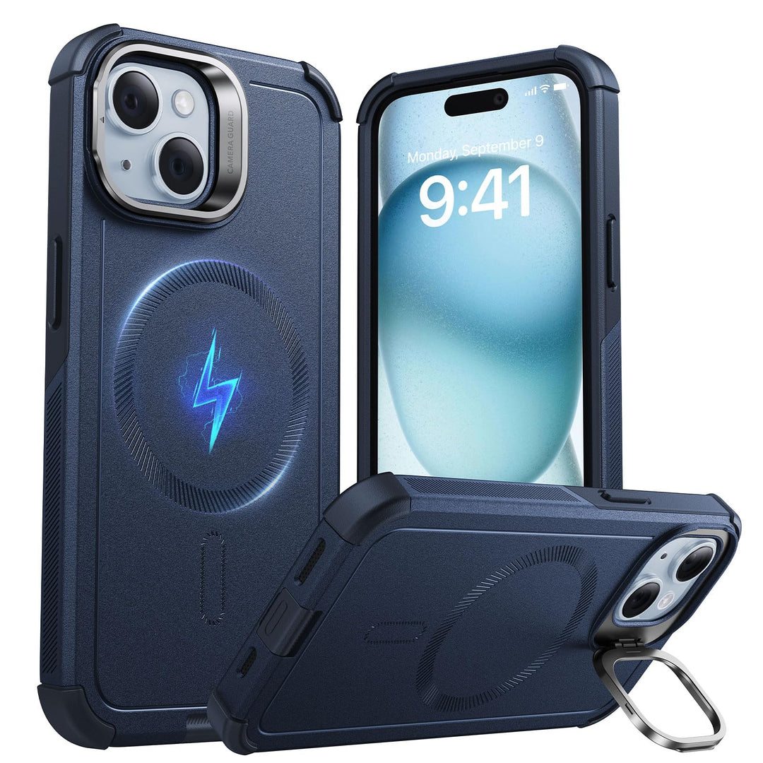 ESR for iPhone 17 Pro Max Case with Stash Stand, 7X Military-Grade Drop Protection with Camera Control, Shock-Absorbing Phone Rugged Cover, Compatible with MagSafe Accessories, Cyber Series, Black