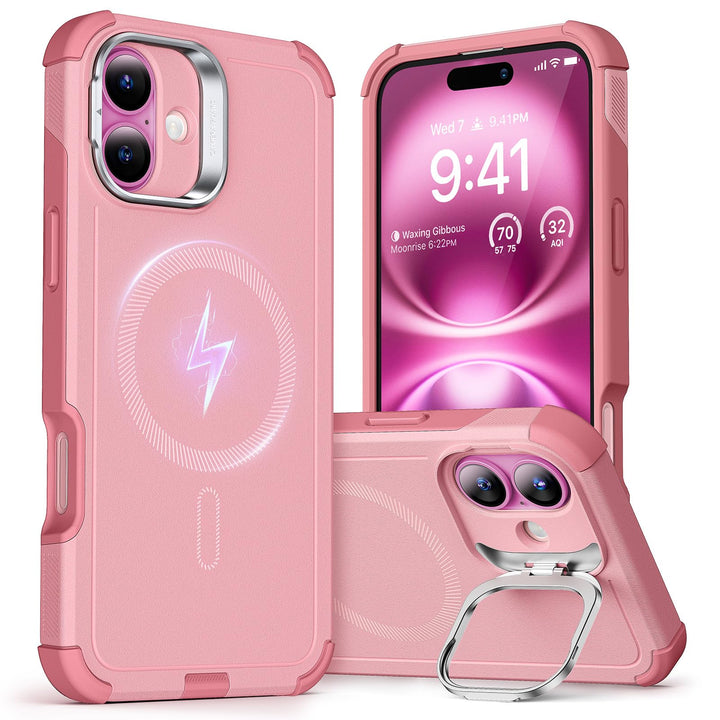 ESR for iPhone 17 Pro Max Case with Stash Stand, 7X Military-Grade Drop Protection with Camera Control, Shock-Absorbing Phone Rugged Cover, Compatible with MagSafe Accessories, Cyber Series, Black