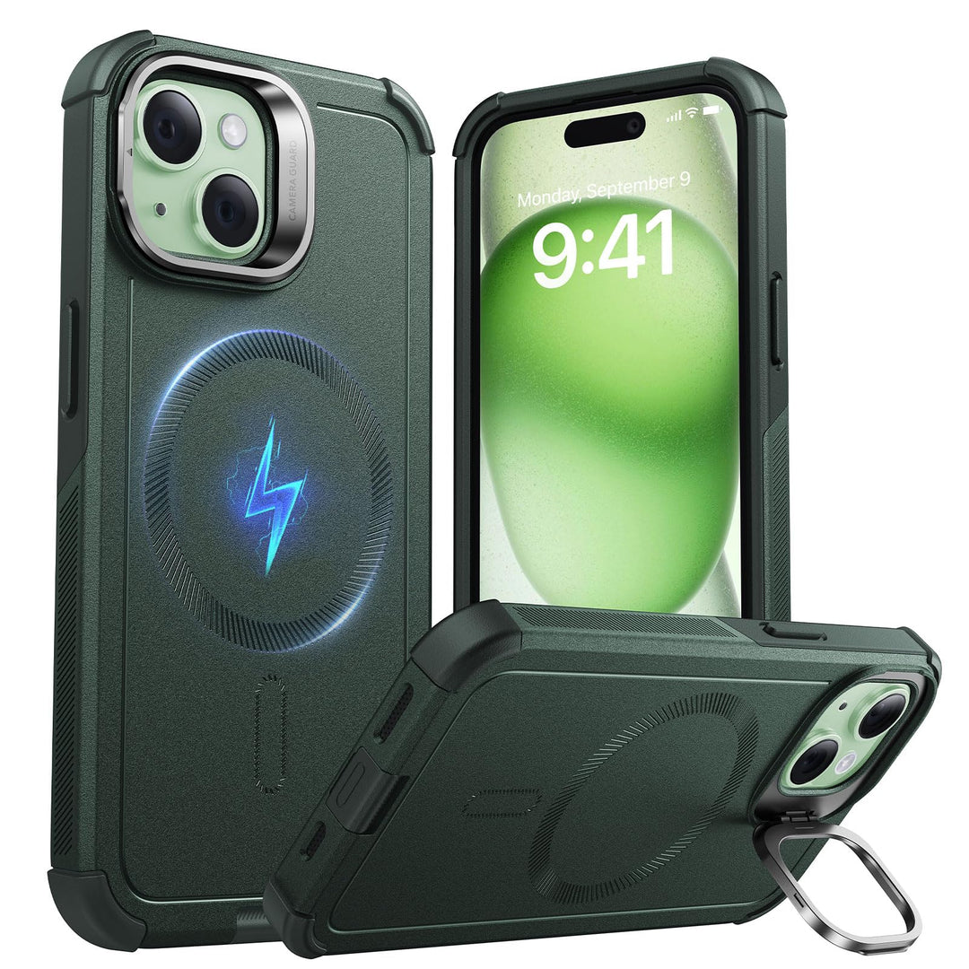 ESR for iPhone 17 Pro Max Case with Stash Stand, 7X Military-Grade Drop Protection with Camera Control, Shock-Absorbing Phone Rugged Cover, Compatible with MagSafe Accessories, Cyber Series, Black