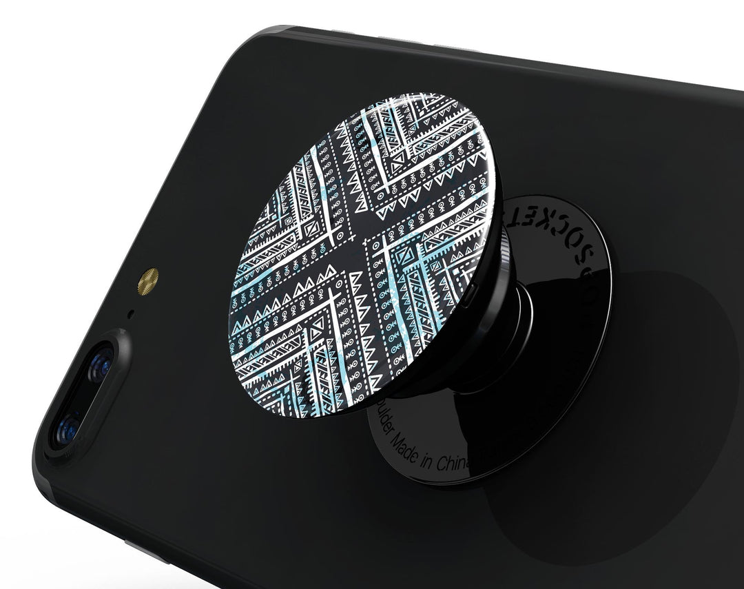 Ethnic Aztec Navy Point - Skin Kit for PopSockets and other Smartphone