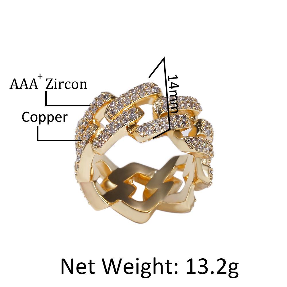 Mens Jewelry Ring Hip Hop Jewelry Iced Out Gold Rings Luxury Gold